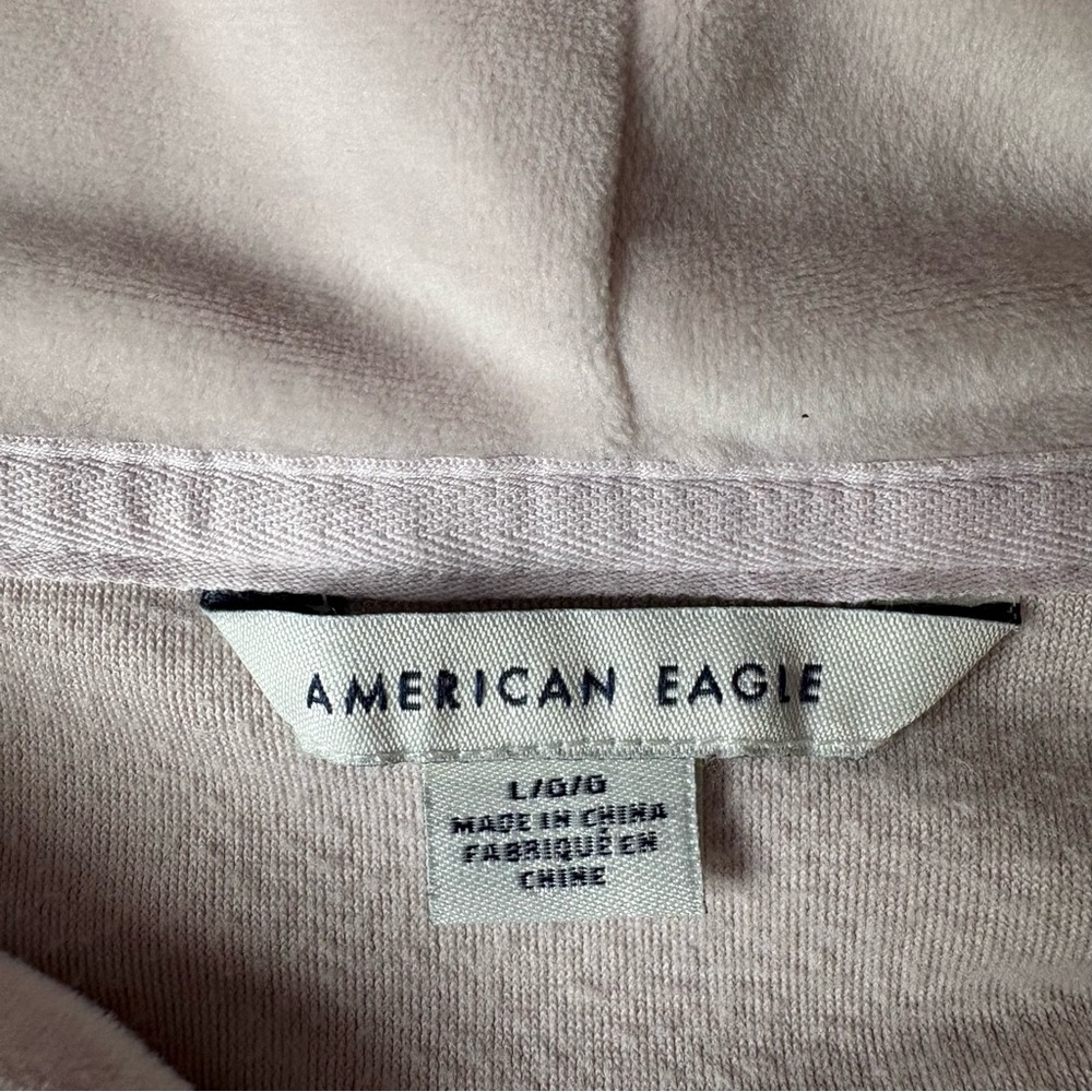 American Eagle Velour Dolman Sleeve Hoodie | Oversized Crop Sweatshirt - Picture 6 of 6